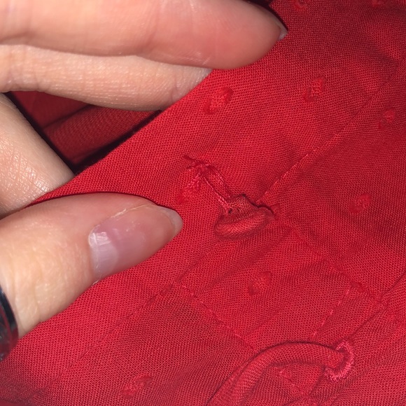 Alice + Olivia red ruffle swiss dot dress - Picture 7 of 8